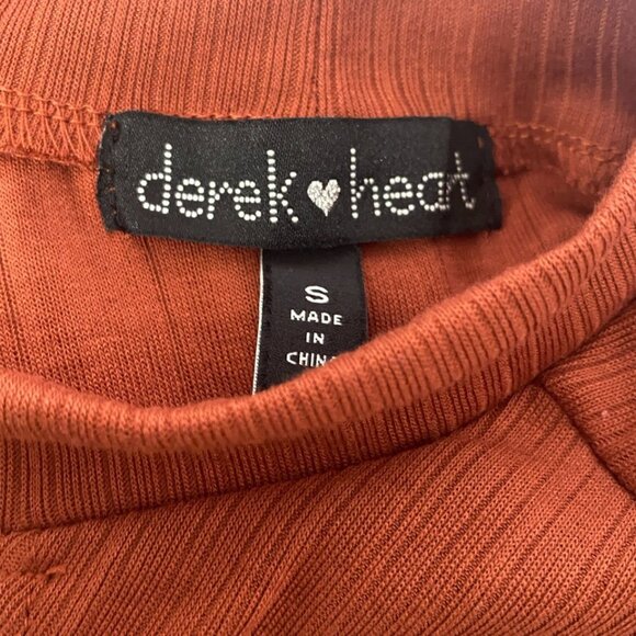 Derek Heart Rust Cutout Bodycon Midi Dress Size Small Sleeveless High Neck Sexy - Picture 6 of 7